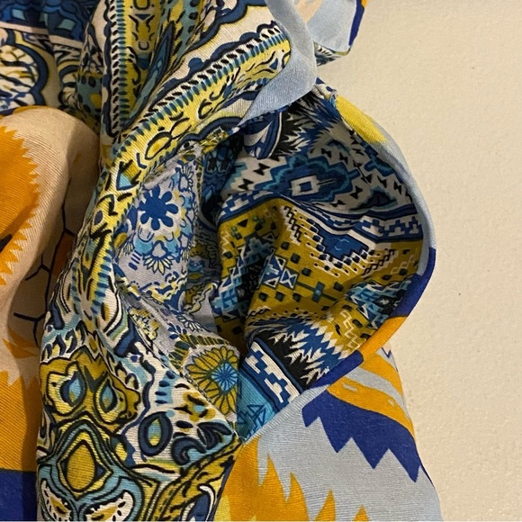 Caleoas Women’s M Tunic Top Shirt Mixed Pattern Button Up Pockets Boho - Picture 12 of 14